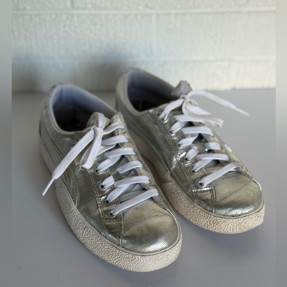Puma Silver Sneakers with White Accents